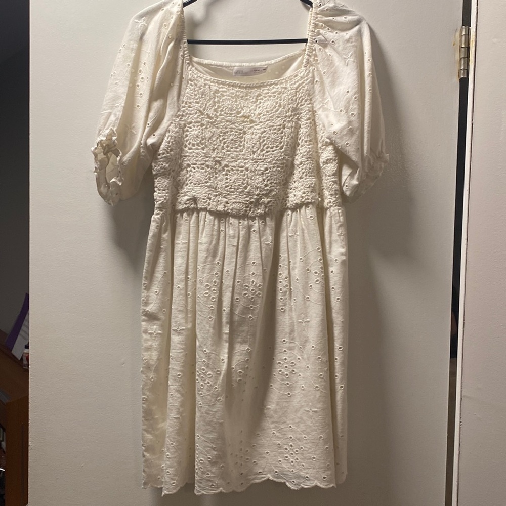 zara white dress 13-14 years old